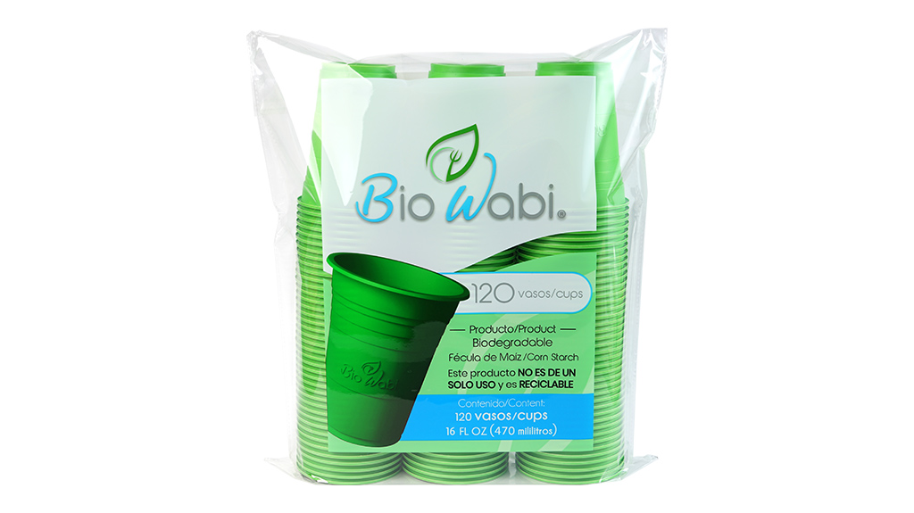 Bio Wabi Paquete de 120 Vasos Rojos biodegradables
